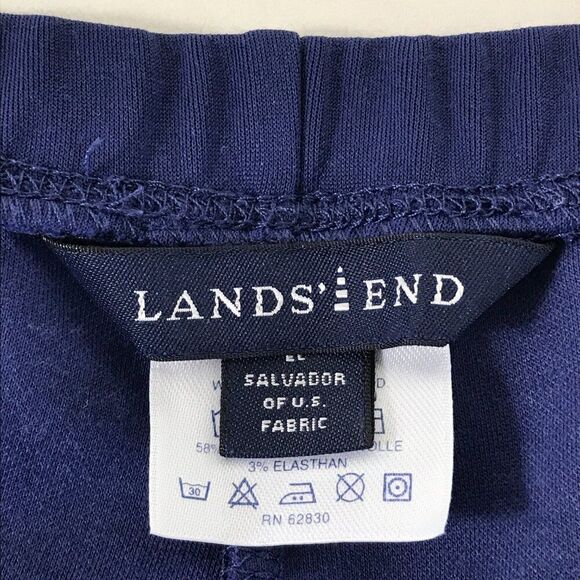 Lands’ End Wide Leg Sweatpants Women's Plus Size 1X Blue Stretch Knit Pockets - Picture 8 of 12